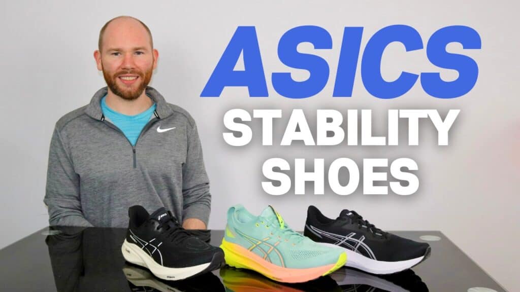 James McCormack sitting at a desk witht he asics Gel-kayano 31, GT-2000 13, GT-1000 13 for a comparison review