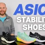James McCormack sitting at a desk witht he asics Gel-kayano 31, GT-2000 13, GT-1000 13 for a comparison review