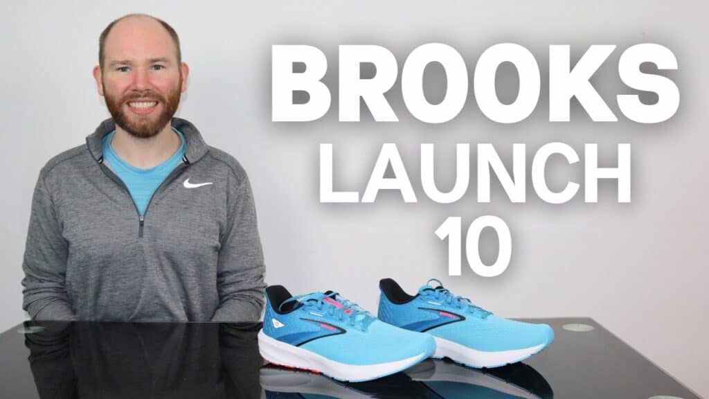 Picture of James mccormack sitting at a desk providing a review of the brooks launch 10