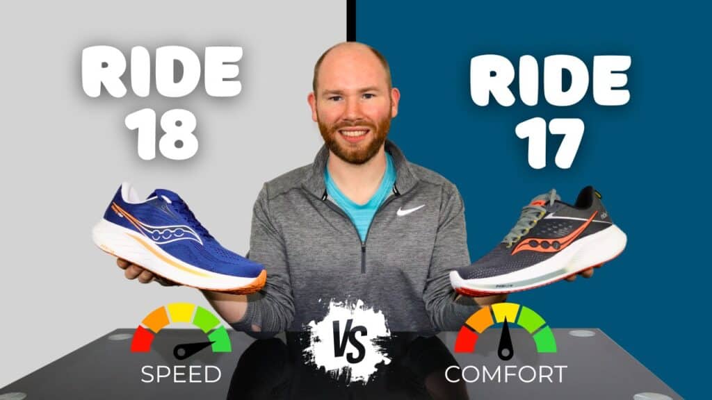 Picture of James McCormack sitting at a desk providing a review of the Saucony Ride 18 vs 17