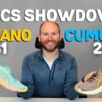 Photo of James McCormack sitting at a desk providing a review of the Asics Gel-Cumulus 27 vs Gel-Kayano 31