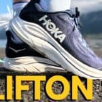 James McCormack comparing the Hoka Clifton 10 and Clifton 9 shoes, highlighting the key upgrades in cushioning and design.
