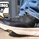 Cover photo of the hoka transport in black and white with the caption walking only in a speach buble