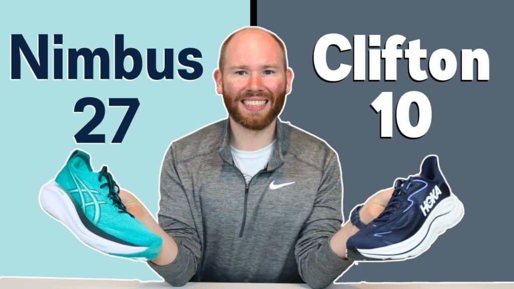 Picture of James mccormack providing a review of the Hoka Clifton 10 vs Asics Gel Nimbus 27