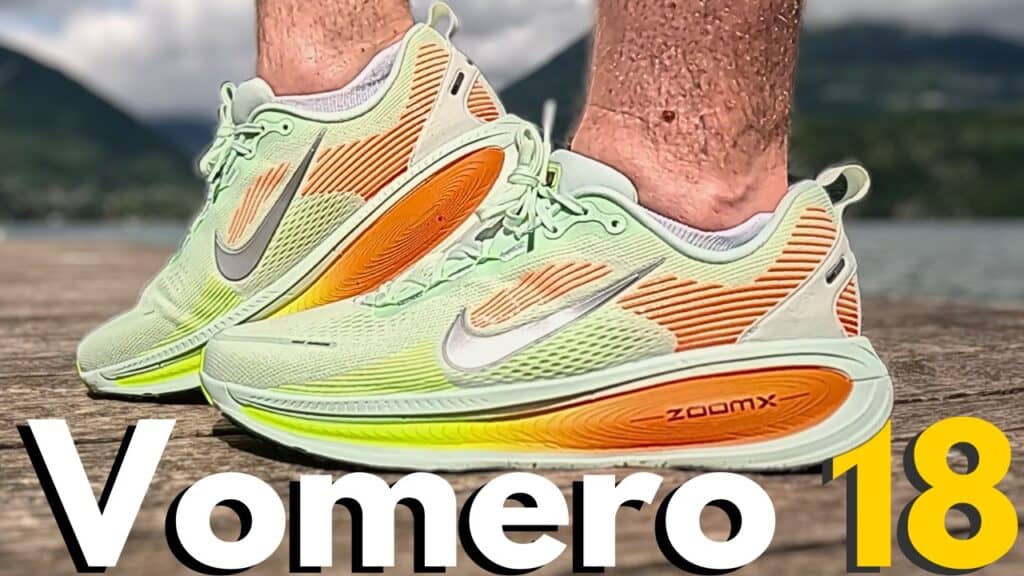 Cover photo of the nike vomero 18 in lime green and orange