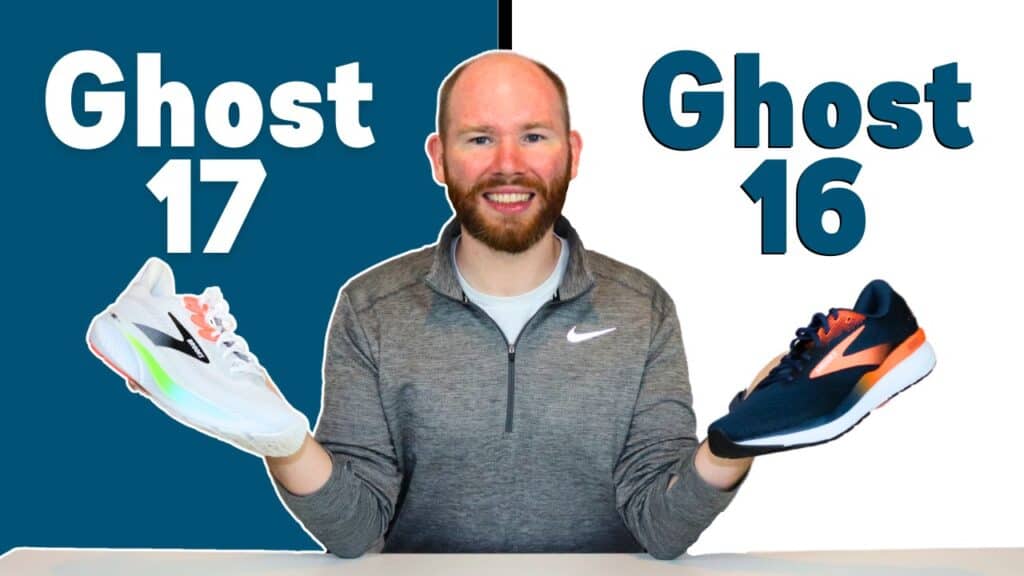 Cover photo of james mccormack holding the brooks ghost 17 and 16 for a show review