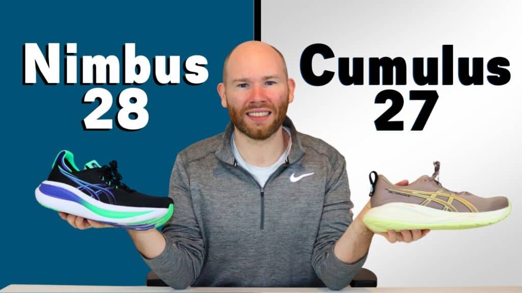 Photo of james mccormack reviewing the Asics gel nimbus 28 vs gel cumulus 2