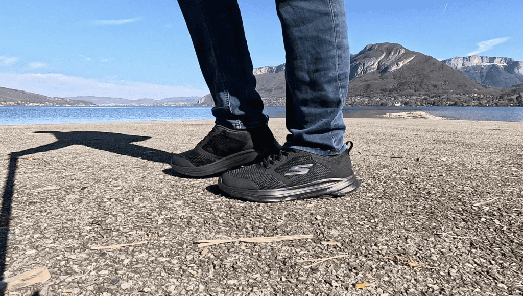 photo of the skechers go walk 8 in all black