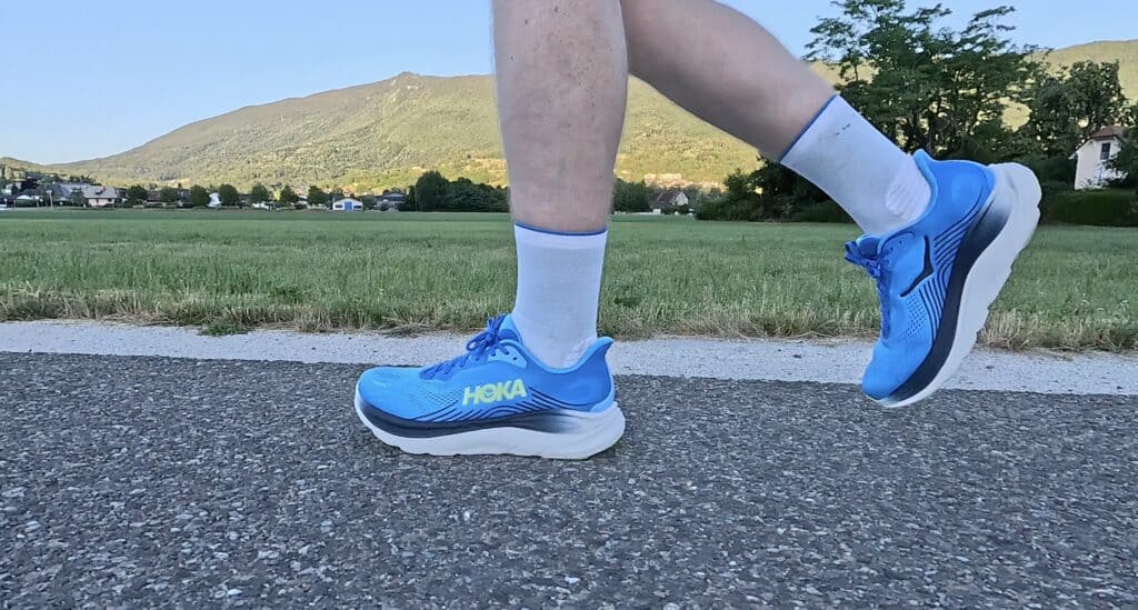 Photo of the hoka clifton 11 walking